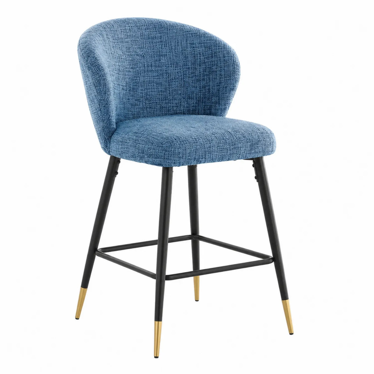 Tabouret de bar en tissu avec pieds en métal, hauteur 75 cm