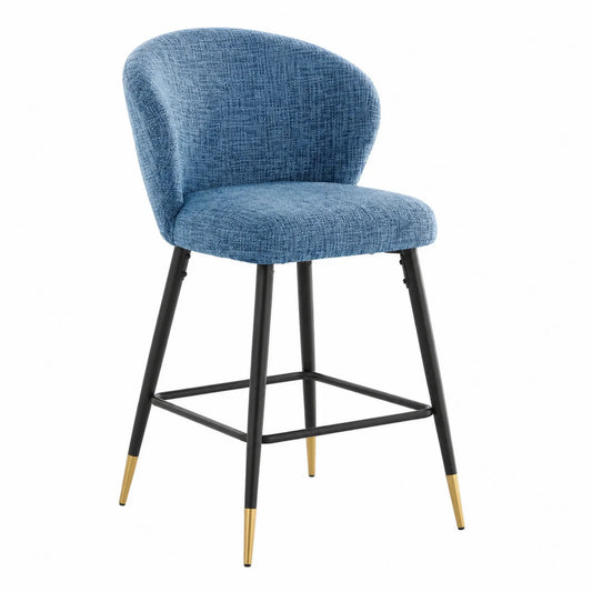 Tabouret de bar en tissu avec pieds en métal, hauteur 75 cm