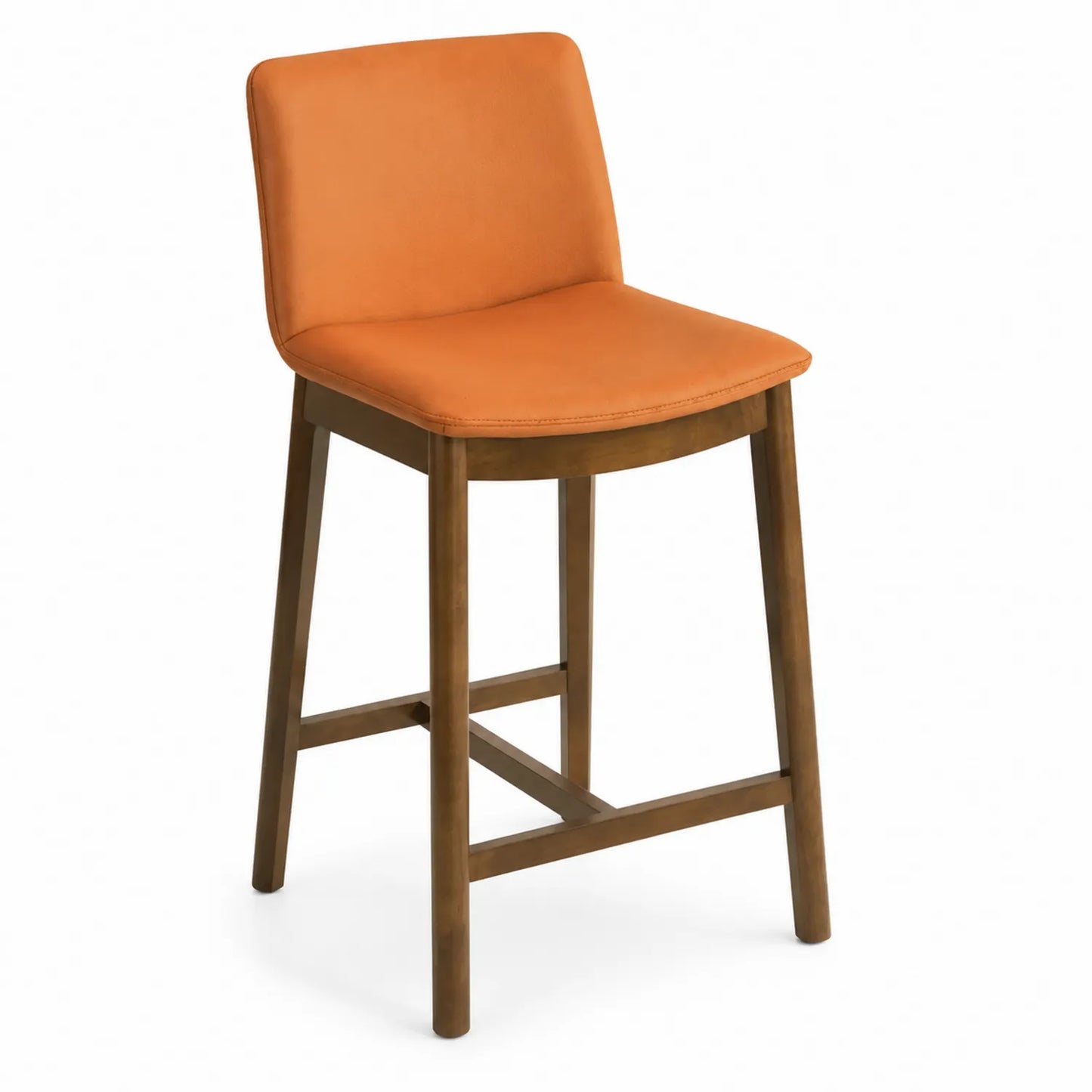 Chaise de bar en cuir synthétique et bois 45x53x95 cm