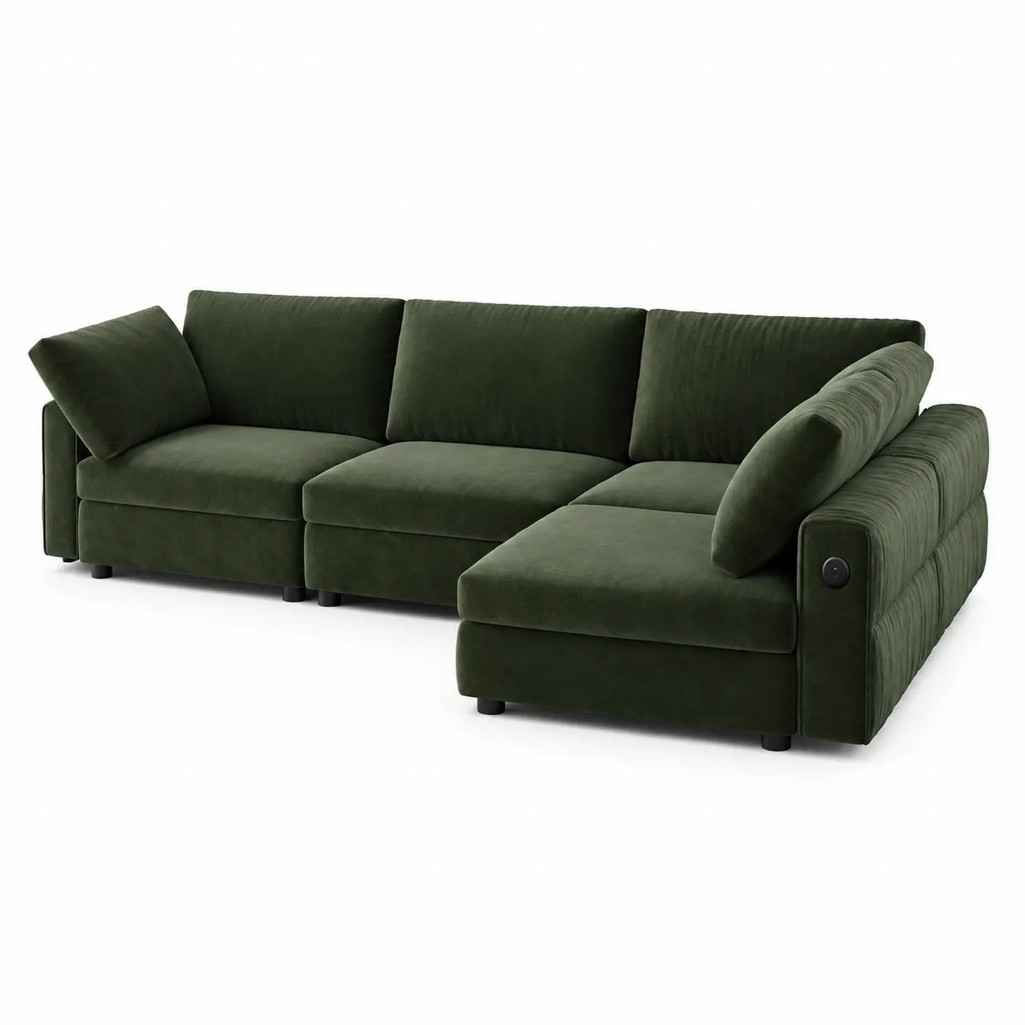 Canapé d'angle en velours Vert Foncé 290x190 cm